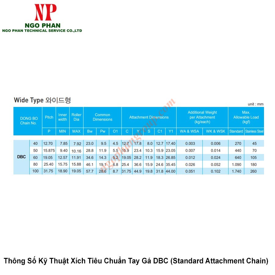 Xich Tieu Chuan Tay Ga DBC Standard Attachment Chain 3